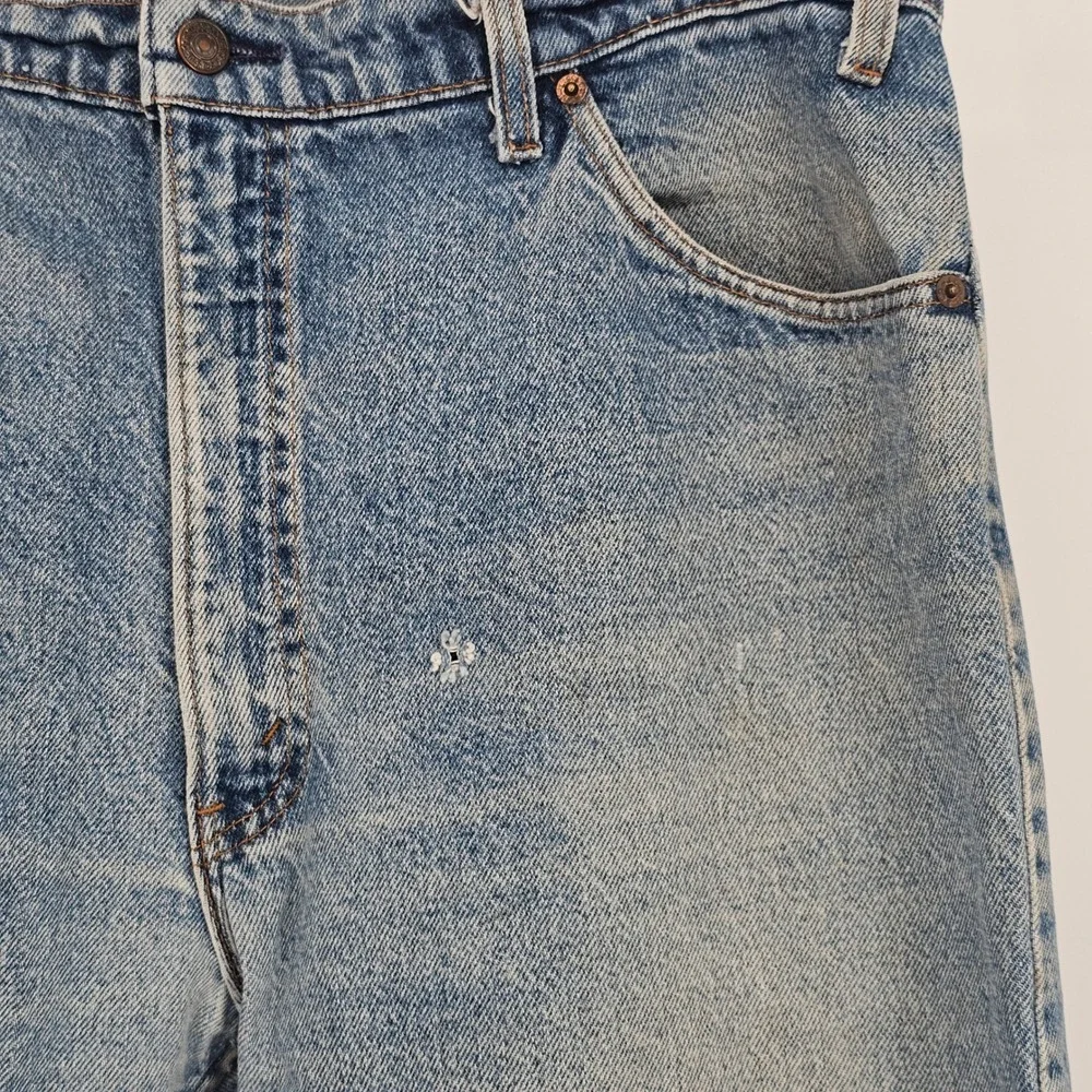 Vintage Levis 505 Orange Tab Jeans 38x31 Light‎ Wash USA Grunge Distressed Retro